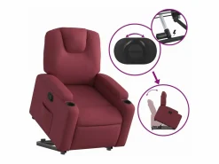 vidaxl Sillón Relax|Sillón reclinable elevable tela tinto