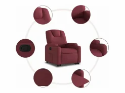 vidaxl Sillón Relax|Sillón reclinable elevable tela tinto