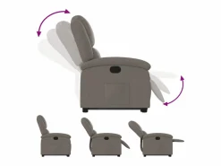 Sillón reclinable elevable tela gris taupe^vidaxl Hot