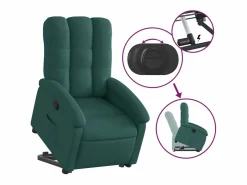 Sillón reclinable elevable tela oscuro^vidaxl Sale