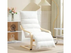 Sillón reclinable, funda suave de sherpa, poliéster, color , con reposapiés ajustable (67x93-114x105 cm)^ Best