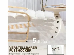 Sillón reclinable, funda suave de sherpa, poliéster, color , con reposapiés ajustable (67x93-114x105 cm)^ Best