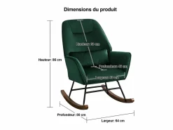 Sillón reclinable tapizado en terciopelo con soporte lumbar, ideal para sala de estar y dormitorio infantil, color Verde Clearance