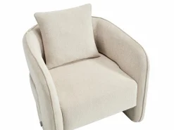 Vente-unique Sillón|Sillón redondeado de tela jaspeada color LANITO