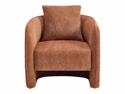 Vente-unique Sillón redondeado de tela jaspeada color LANITO Terracota Online