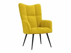 Sillón relajante con taburete de terciopelo mostaza^vidaxl Online