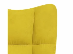 Sillón relajante con taburete de terciopelo mostaza^vidaxl Online