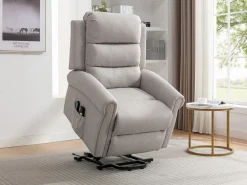 Vente-unique Sillón relax con elevador eléctrico de tela LOVARI Beige Best