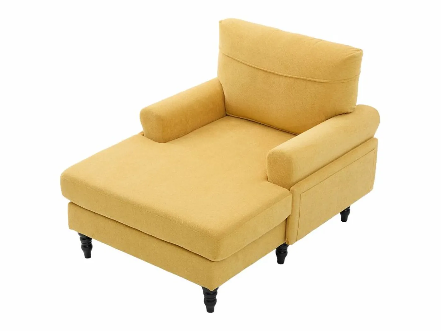 Sillón Escandinavo|Sillón Relax de 1 Plaza en Chenilla - Respaldo Envolvente, Asiento Extra Profundo 100cm, Estructura 250kg - Para Salón, Oficina o Balcón - Patas de Madera Maciza