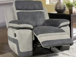 Vente-unique Sillón Relax|Sillón relax de microfibra TALCA - Antracita y gris claro