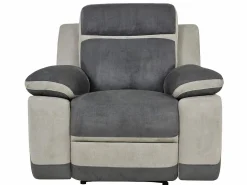 Vente-unique Sillón Relax|Sillón relax de microfibra TALCA - Antracita y gris claro