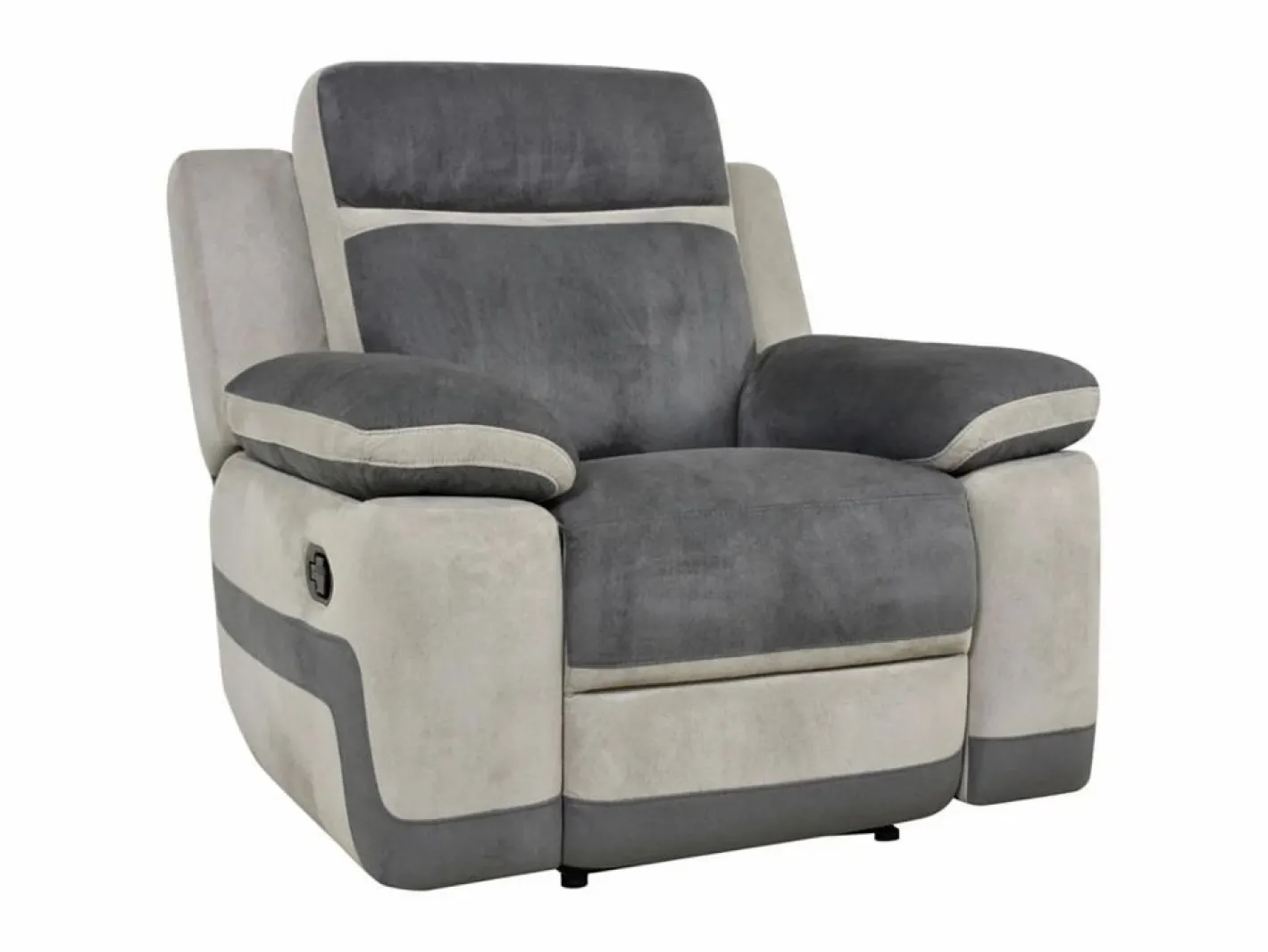 Vente-unique Sillón Relax|Sillón relax de microfibra TALCA - Antracita y gris claro