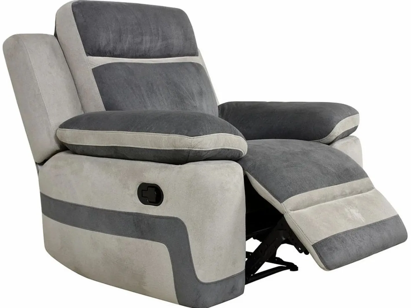 Vente-unique Sillón Relax|Sillón relax de microfibra TALCA - Antracita y gris claro