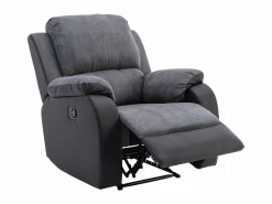 Sillón relax de microfibra y piel sintética gris y negro BRODY^Vente-unique Best