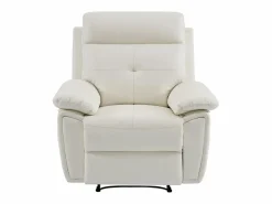 Vente-unique Sillón relax de piel estilo contemporáneo VINETA Blanco Clearance