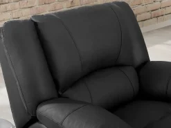 Vente-unique Sillón relax de piel de becerro en color AROMA Negro Clearance
