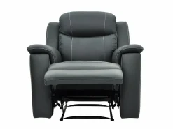 Vente-unique Sillón De Piel|Sillón Relax|Sillón relax de piel de becerro en color gris EVASION