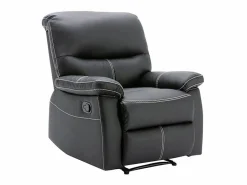 Sillón relax de piel sintética negra 5 niveles de inclinación CANBY^Vente-unique Hot