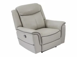 Vente-unique Sillón relax eléctrico de cuero ADELIO Gris claro