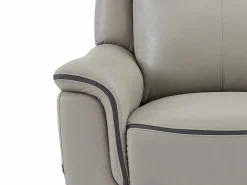 Vente-unique Sillón relax eléctrico de cuero ADELIO Gris claro