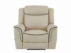 Vente-unique Sillón relax eléctrico de cuero color ADELIO Beige New