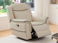 Vente-unique Sillón relax eléctrico de cuero color ADELIO Beige New