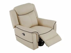 Vente-unique Sillón relax eléctrico de cuero color ADELIO Beige New