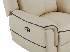 Vente-unique Sillón relax eléctrico de cuero color ADELIO Beige New
