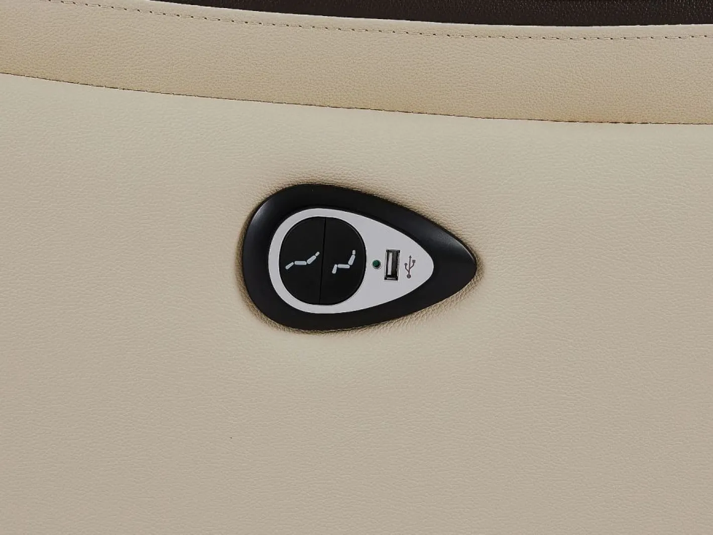 Vente-unique Sillón relax eléctrico de cuero color ADELIO Beige New