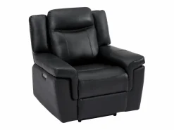 Vente-unique Sillón relax eléctrico de piel KENNETH Negro New
