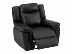 Vente-unique Sillón relax eléctrico de piel KENNETH Negro New