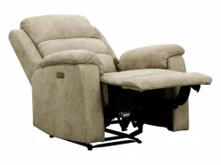Vente-unique Sillón relax eléctrico de tela reposapiés y respaldo reclinables NEVERS Topo Sale