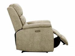 Vente-unique Sillón relax eléctrico de tela reposapiés y respaldo reclinables NEVERS Topo Sale