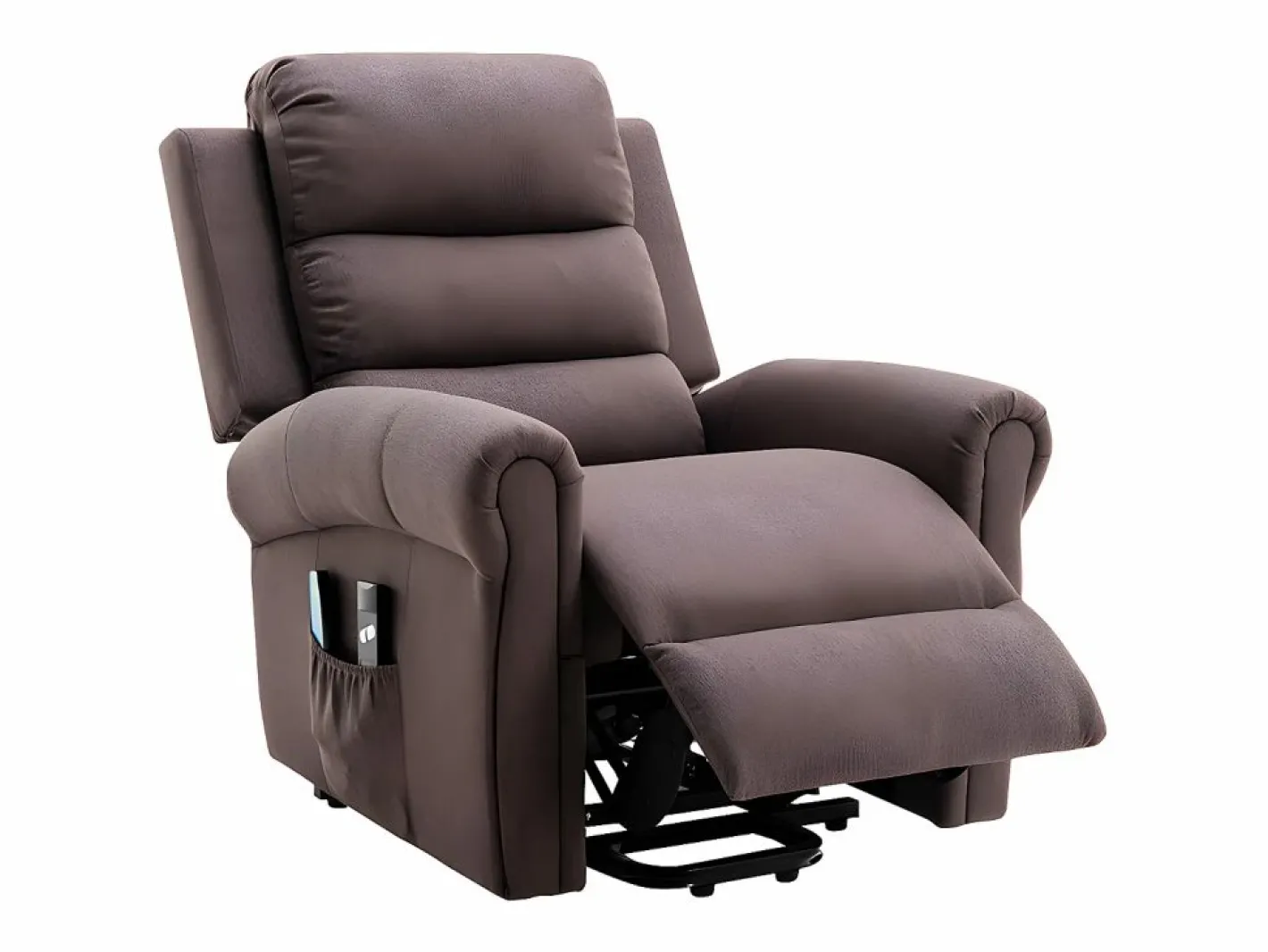 Vente-unique Sillón relax eléctrico de tela marrón LOVARI Marru00f3n Best