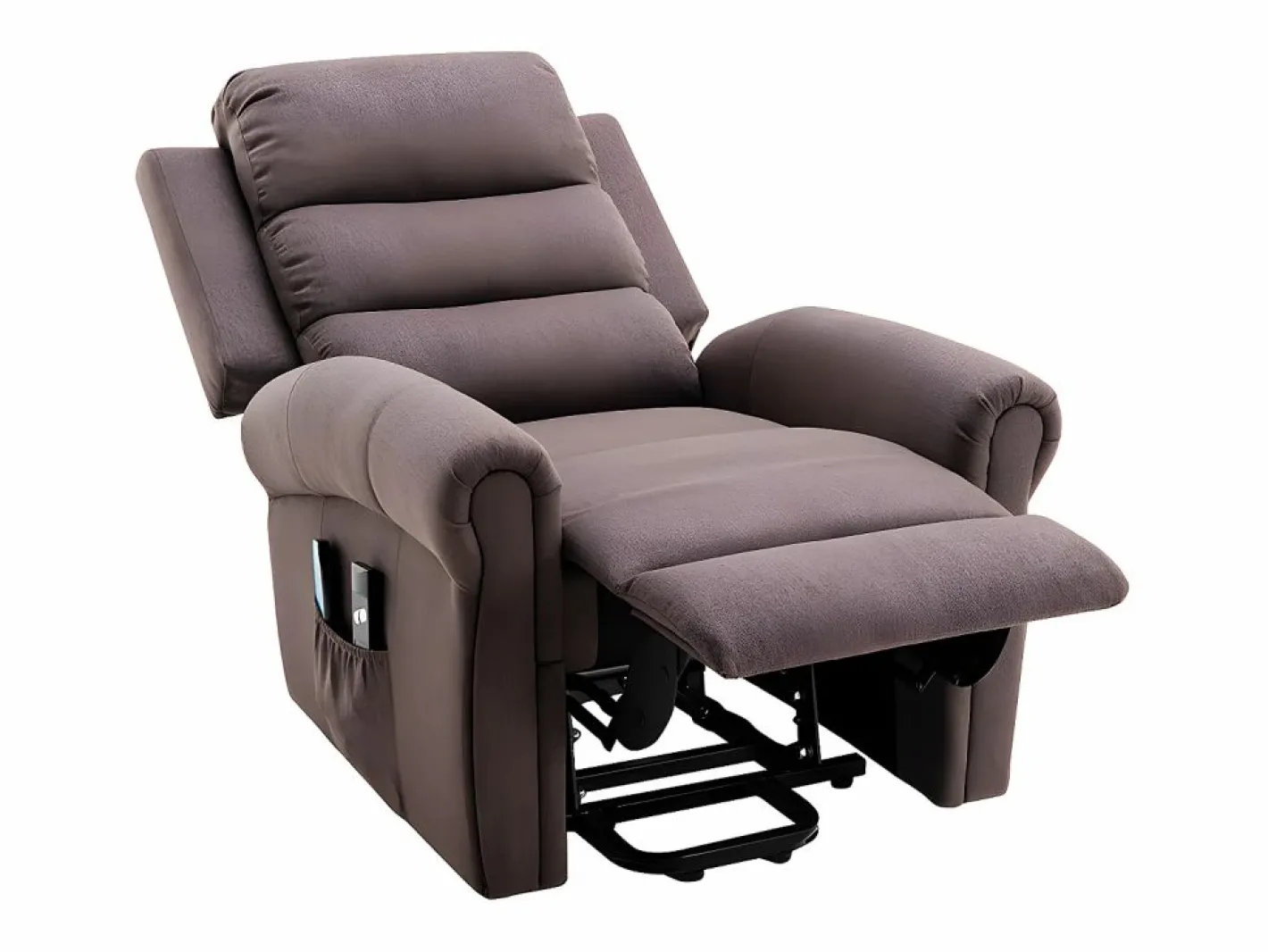 Vente-unique Sillón relax eléctrico de tela marrón LOVARI Marru00f3n Best