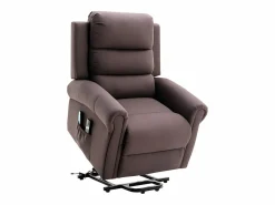 Vente-unique Sillón relax eléctrico de tela marrón LOVARI Marru00f3n Best