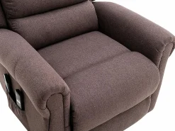 Vente-unique Sillón relax eléctrico de tela marrón LOVARI Marru00f3n Best