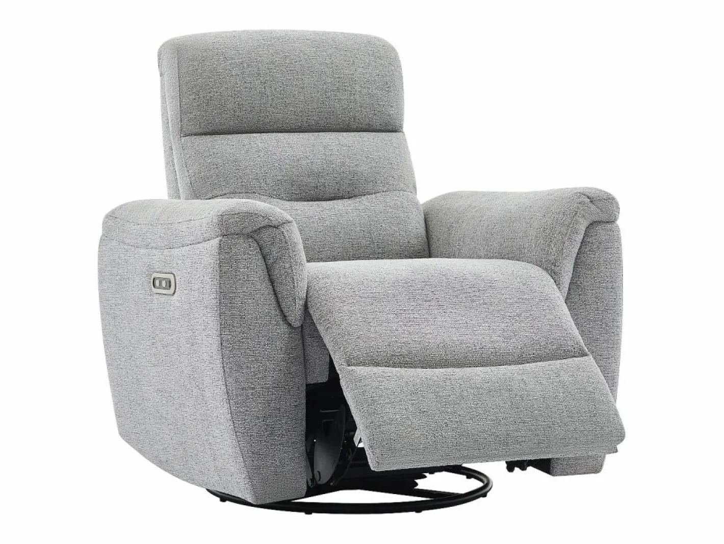 Vente-unique Sillón relax eléctrico eléctrico de tejido texturizado BREVIO Gris Hot