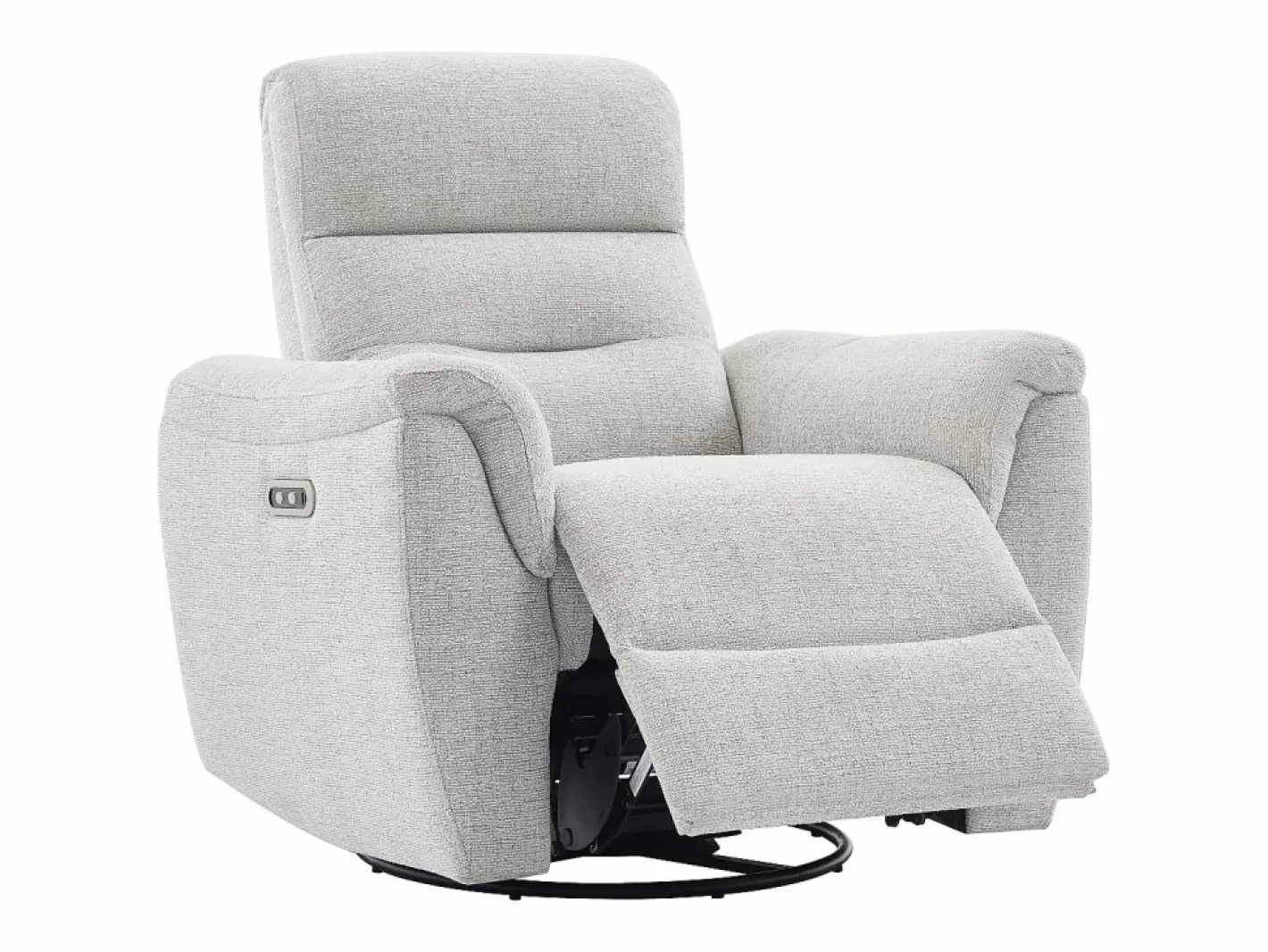 Vente-unique Sillón relax eléctrico en tejido texturo BREVIO Gris claro New
