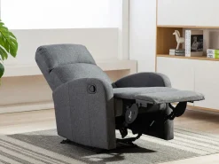 Sillón relax manual de tela color antracita ISAO Barato^Vente-unique Hot