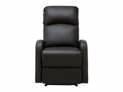 Vente-unique Sillón Relax|Sillón relax manual piel sintética color marrón - ISAO