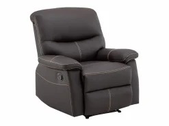 Vente-unique Sillón Relax|Sillón relax mecánico de piel sintética marrón CANBY