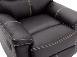 Vente-unique Sillón Relax|Sillón relax mecánico de piel sintética marrón CANBY