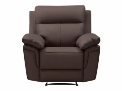 Vente-unique Sillón De Piel|Sillón Relax|Sillón relax mecánico de piel de búfalo marrón PAKITA