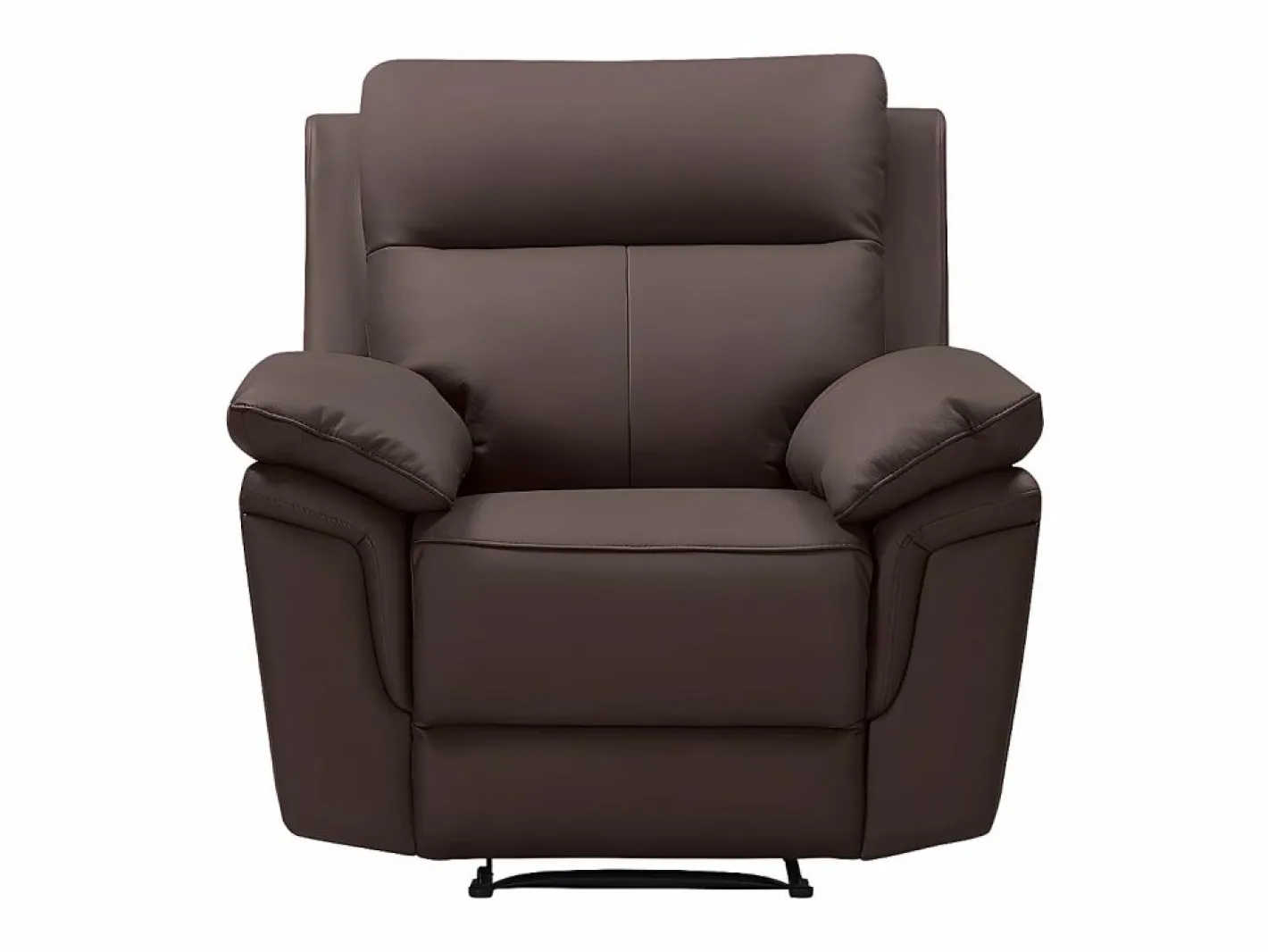 Vente-unique Sillón De Piel|Sillón Relax|Sillón relax mecánico de piel de búfalo marrón PAKITA