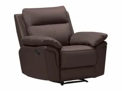 Vente-unique Sillón De Piel|Sillón Relax|Sillón relax mecánico de piel de búfalo marrón PAKITA