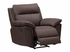 Vente-unique Sillón De Piel|Sillón Relax|Sillón relax mecánico de piel de búfalo marrón PAKITA