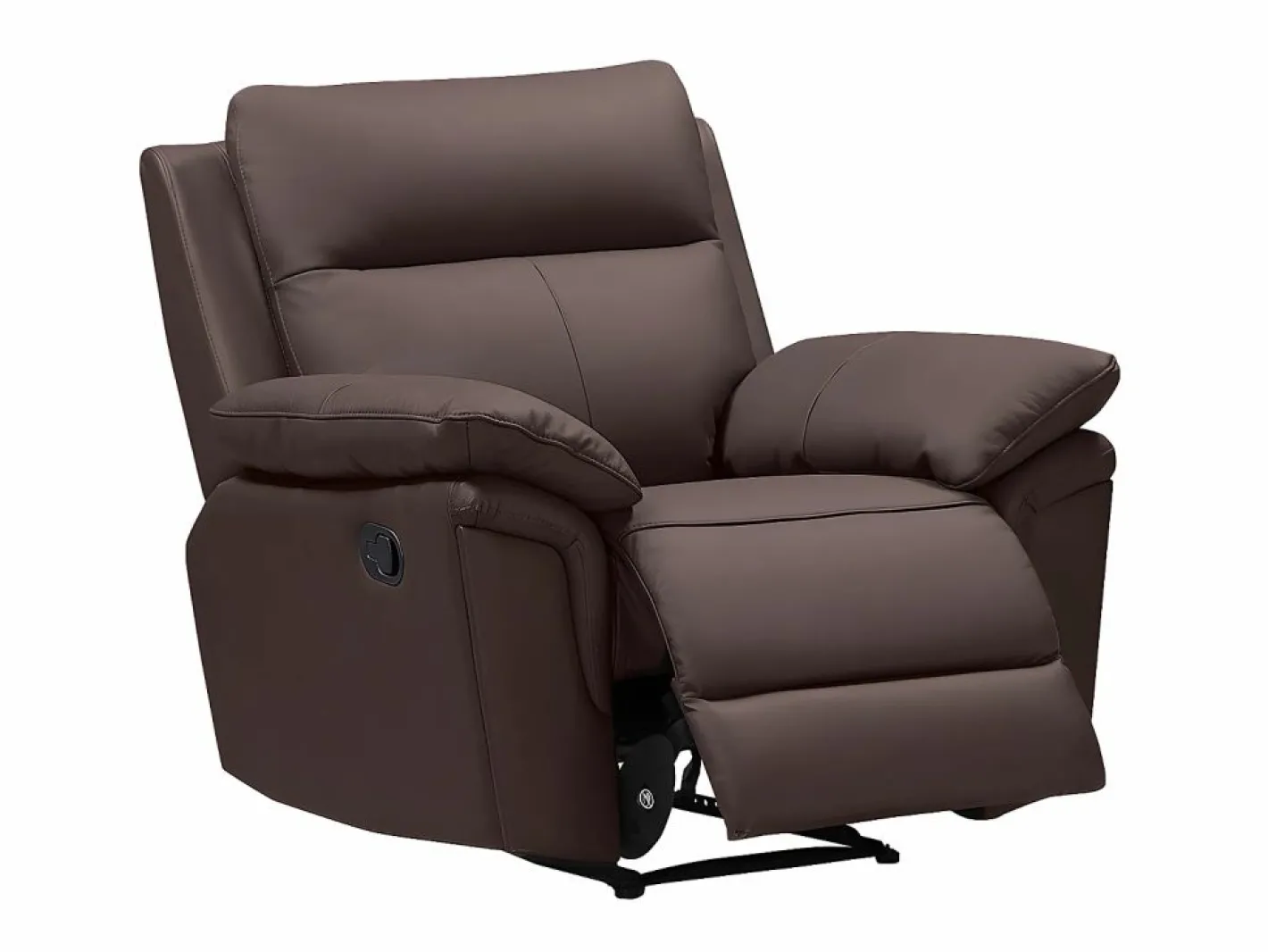 Vente-unique Sillón De Piel|Sillón Relax|Sillón relax mecánico de piel de búfalo marrón PAKITA