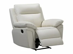 Vente-unique Sillón relax mecánico de piel de búfalo PAKITA Marfil Discount