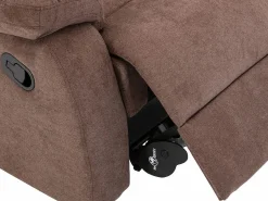 Vente-unique Sillón relax mecánico de tela marrón TOLZANO patas metal Marru00f3n